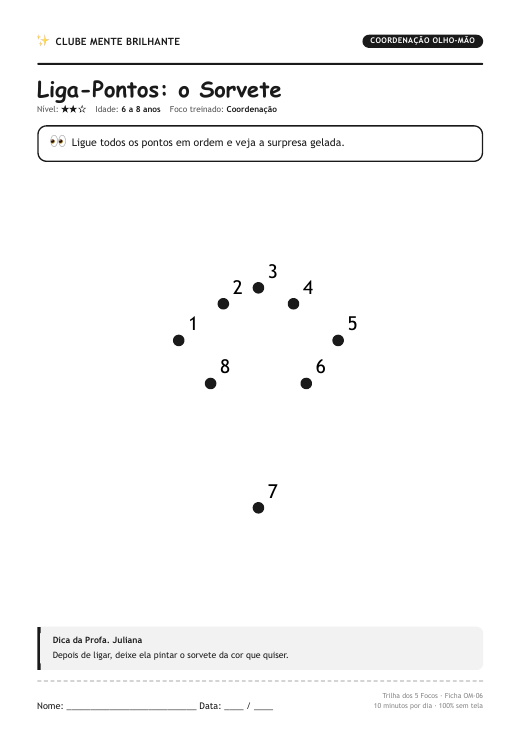 Prévia da atividade Liga-Pontos Sorvete